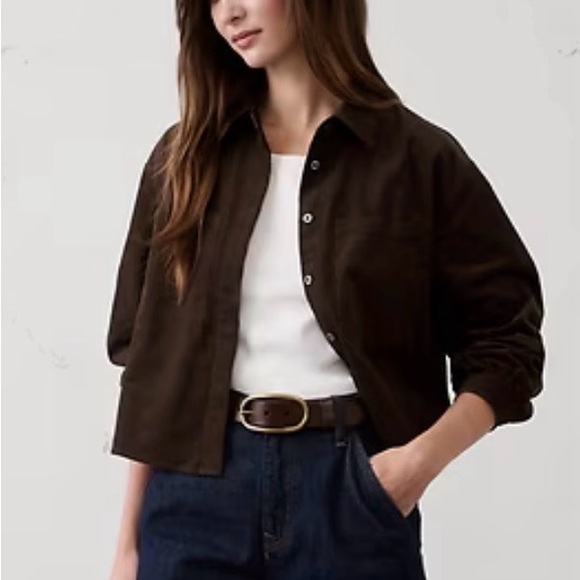 Banana Republic Tops - NWOT Banana Republic Cropped Dark Oak Balloon Sleeve Button Down Shirt XL